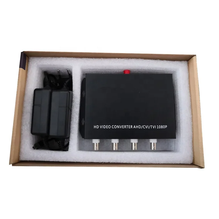 4 Port 1080P AHD CVI TVI CVBS Analog Video Fiber Optic Converter