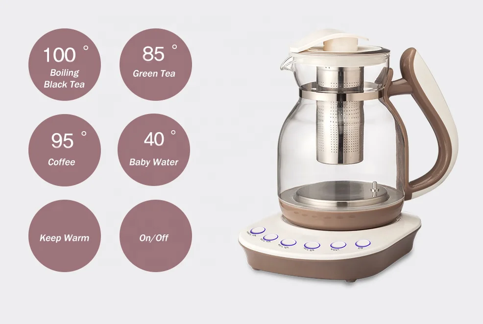 
Digital control glass kettle for hot water/tea/coffee adjustable temperature electric glass kettle with Temperature setting 