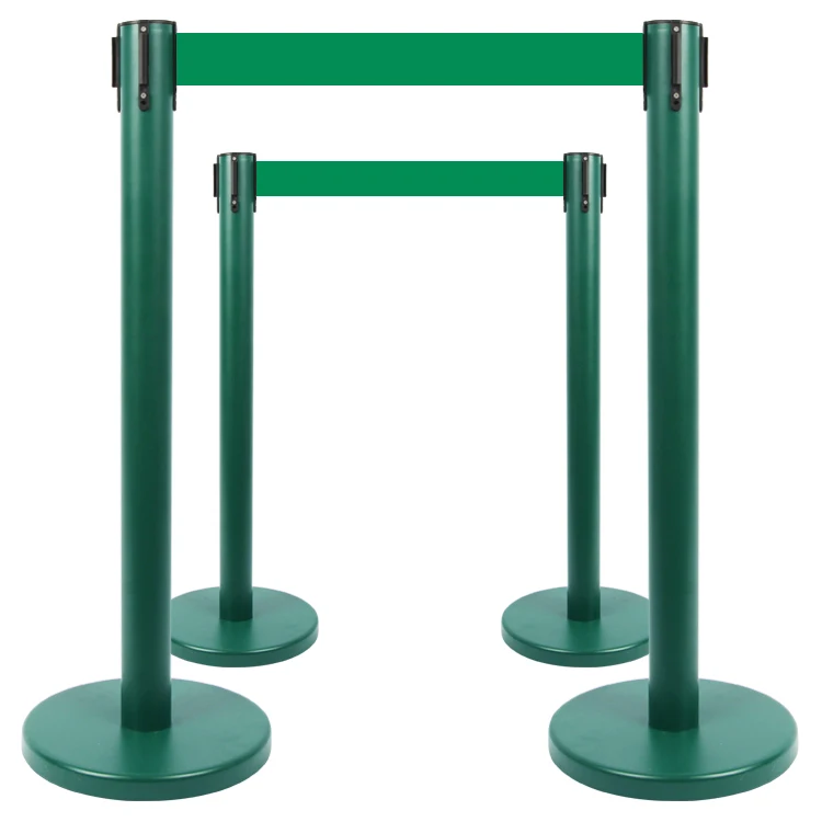 Crowd control Stainless steel tube retractable belt q manager stand office barrier post queue security guard post stanchion