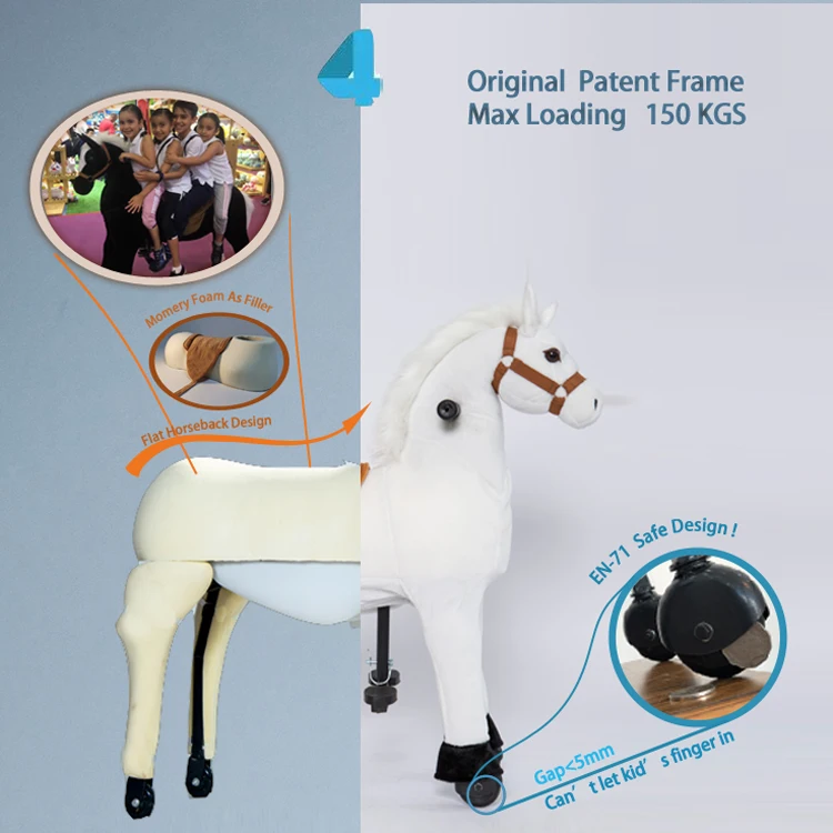 Shopping Mall Adult & Children Walking  horse mechanical animal ride for sale