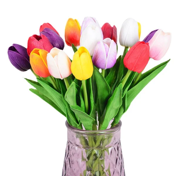 Colorful Wedding PU Tulip Artificial Flower