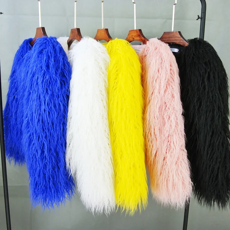 Fashion 29 Colors Warm Faux Fur Long Sleeve Short Coat For Women