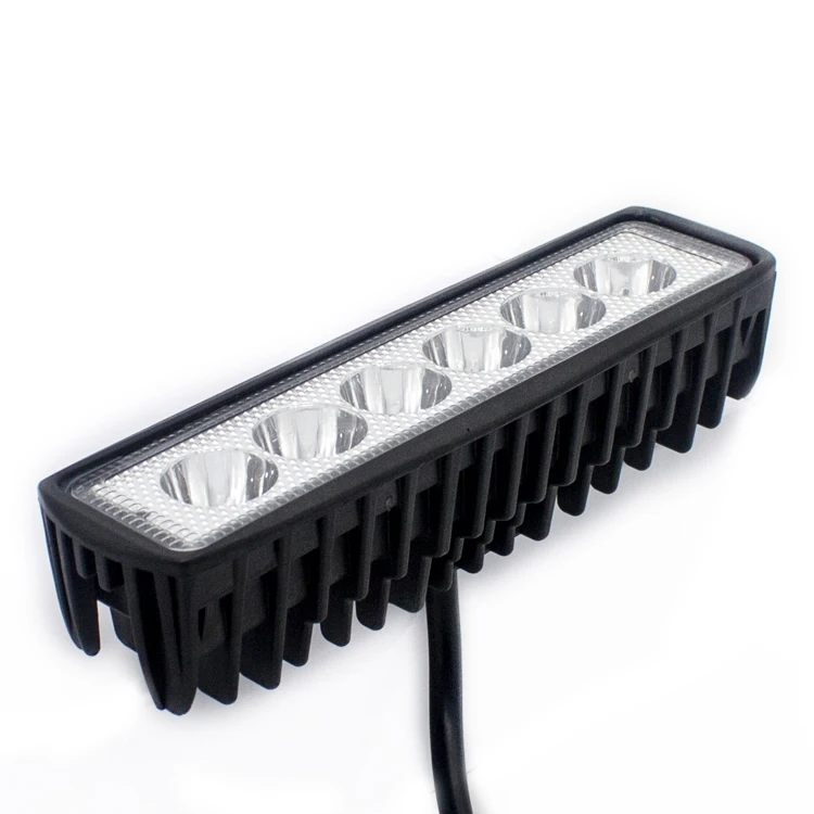 
12V 18W 6 inch slim plastic light bar offroad driving light front auto lamp led working light for Car SUV 