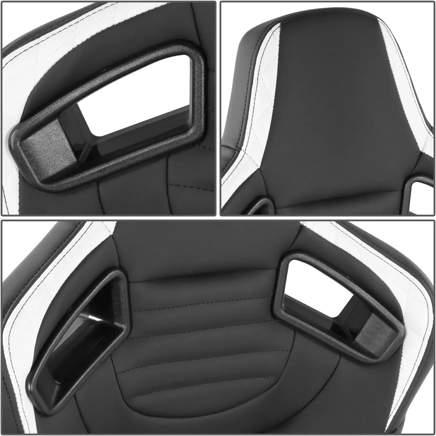 JIABEIR 9014 White Universal Leather Bucket Car Interior Accessories Sports Race Modified Driving Racing Seats