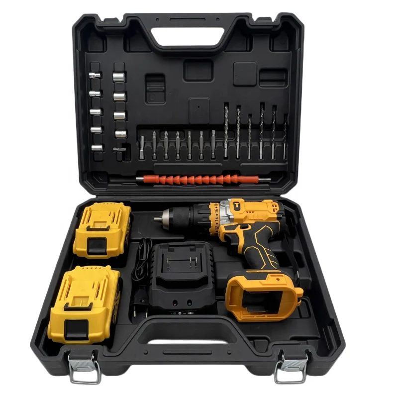 High-Power Cordless Electric Drill with Three Functions for Industrial Use Featuring Hammer Drill and Impact Drill Features