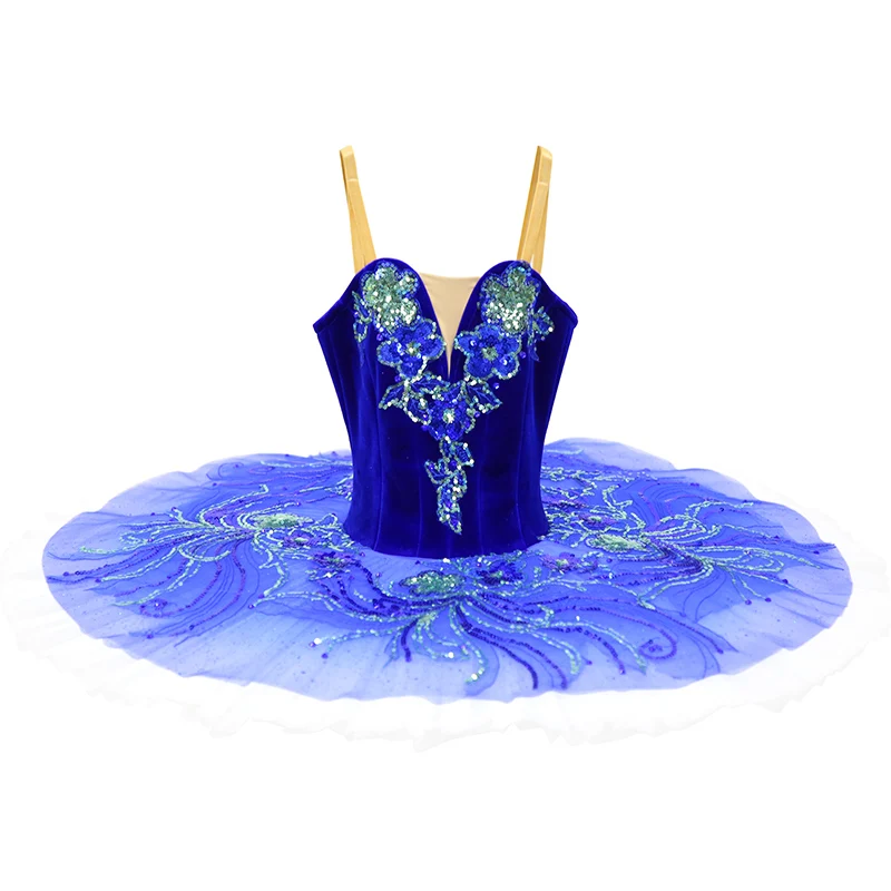 T0345 Wholesale Blue Professional Ballet Tutus Dance Skirt Adult Women Dancewear Classical Costumes Ballet Tutu Dress