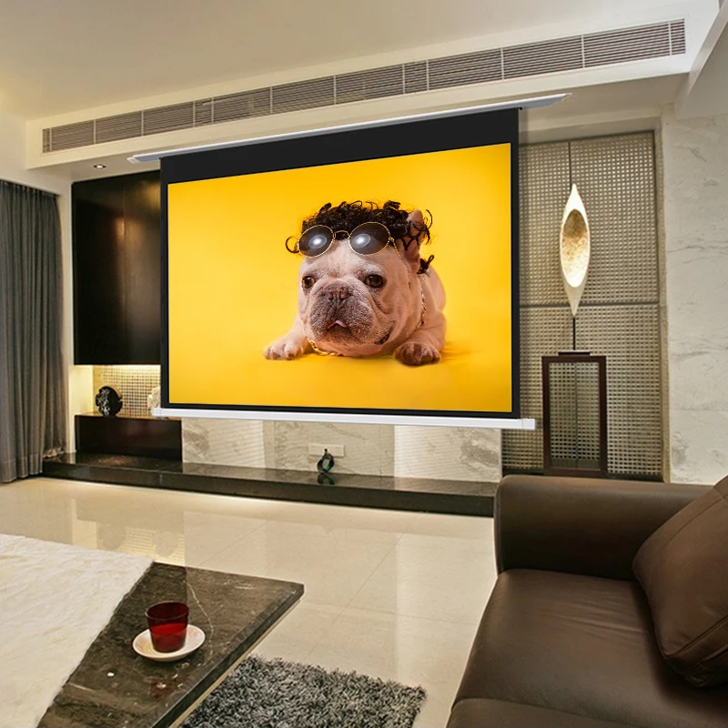 120 дюймовый экран проектора с электроприводом в потолочном