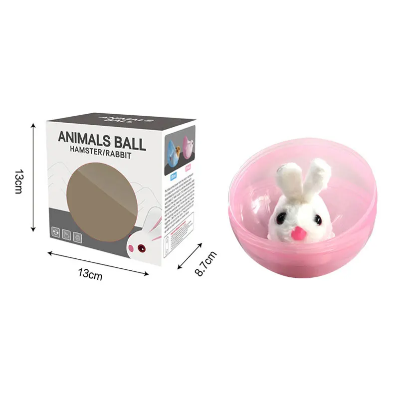 EPT New Arrival Hot Selling Electric Rolling Plush Hamster Mini Rabbit Animal Toy Ball With LED Light