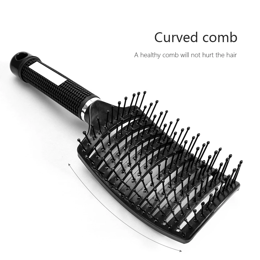 Professional Hairdressing Styling Tools Anti-static Massage Hairbrush Curved Vent Detangling Hair Brush for Fast Blow Drying
