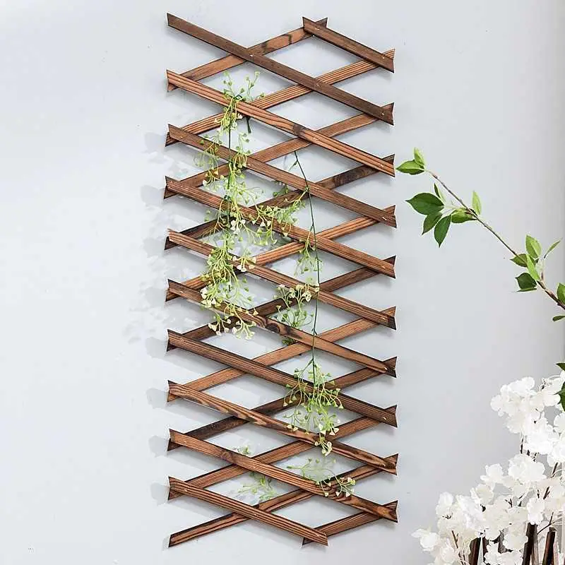 Bamboo wood multi-layer indoor hanging basket multi-fence climbing rattan frame flower vine shelf