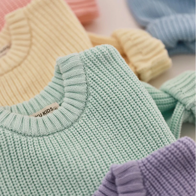Winter Thick Cotton Oversized Kids Jumper Baby Knitwear Kids Chunky Knit Sweater Baby