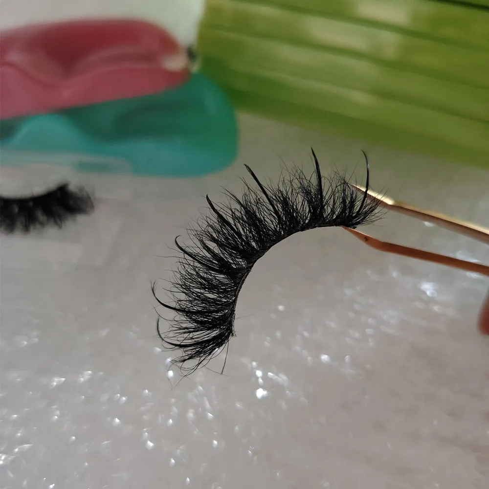 private label fluffy mink eyelash luxury eyelashes real Siberia mink fur full strip eyelashes wispy lash spiked lashes