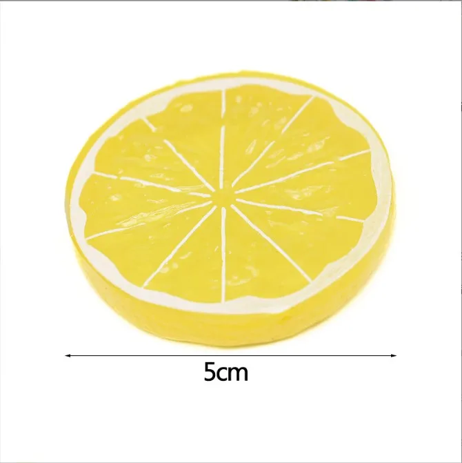 Acrylic Plastic Lucite Loose Beads 100pcs/Bag Lemon Orange Model PVC Fruit for Cake & Window Display Props Colorful Beads