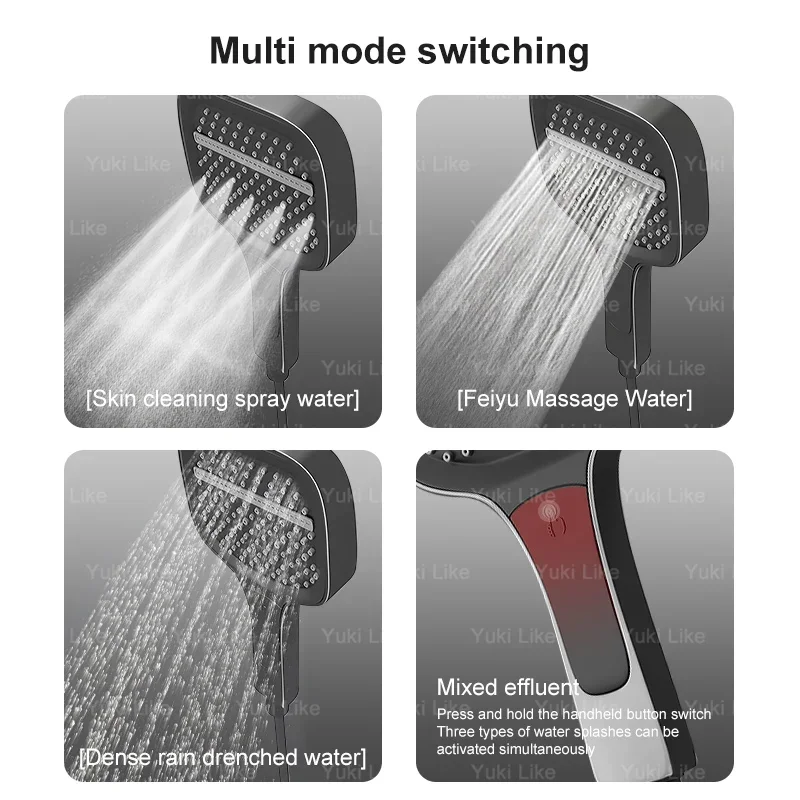 Digital Smart Grey Shower Set Bathroom Home Use Shower System Rainfall Sprayer Pressurised Bathing Apartment Shower Head