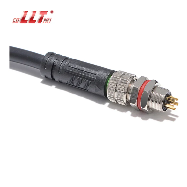 LLT M8 110V 5A outdoor IP67 2 3 4 5 pin panel mount waterproof connector male female