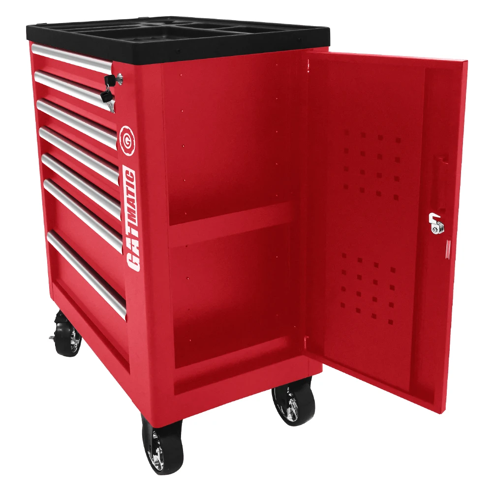 7 Drawers Trolley Garage Heavy Metal Cart Car Tool Cabinet