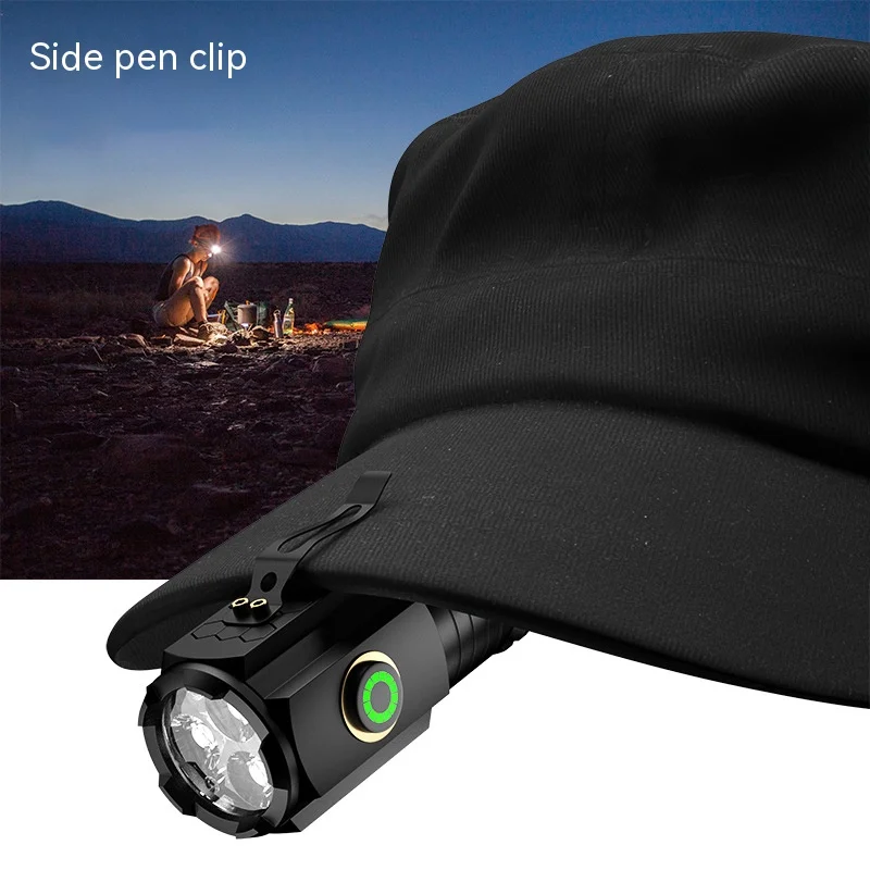 XHP35  Mini 3LED 1800mm  rechargeable waterproof with magnet hiking camping led torch flashlights