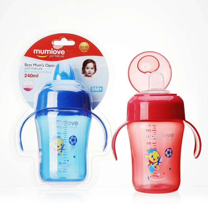 Mumlove China suppliers plastic cup with handle and lid clear plastic mini cup jelly raw materials for disposable plastic cup