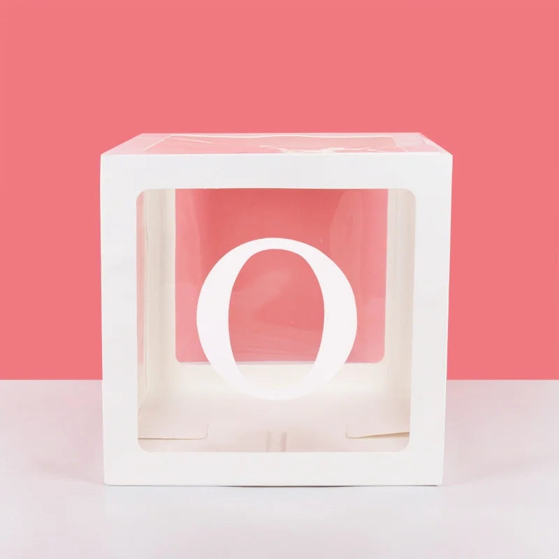 30 CM Girl and Boy Box Transparent Balloon Boxes Block for First Baby Shower Wedding Party Decorations