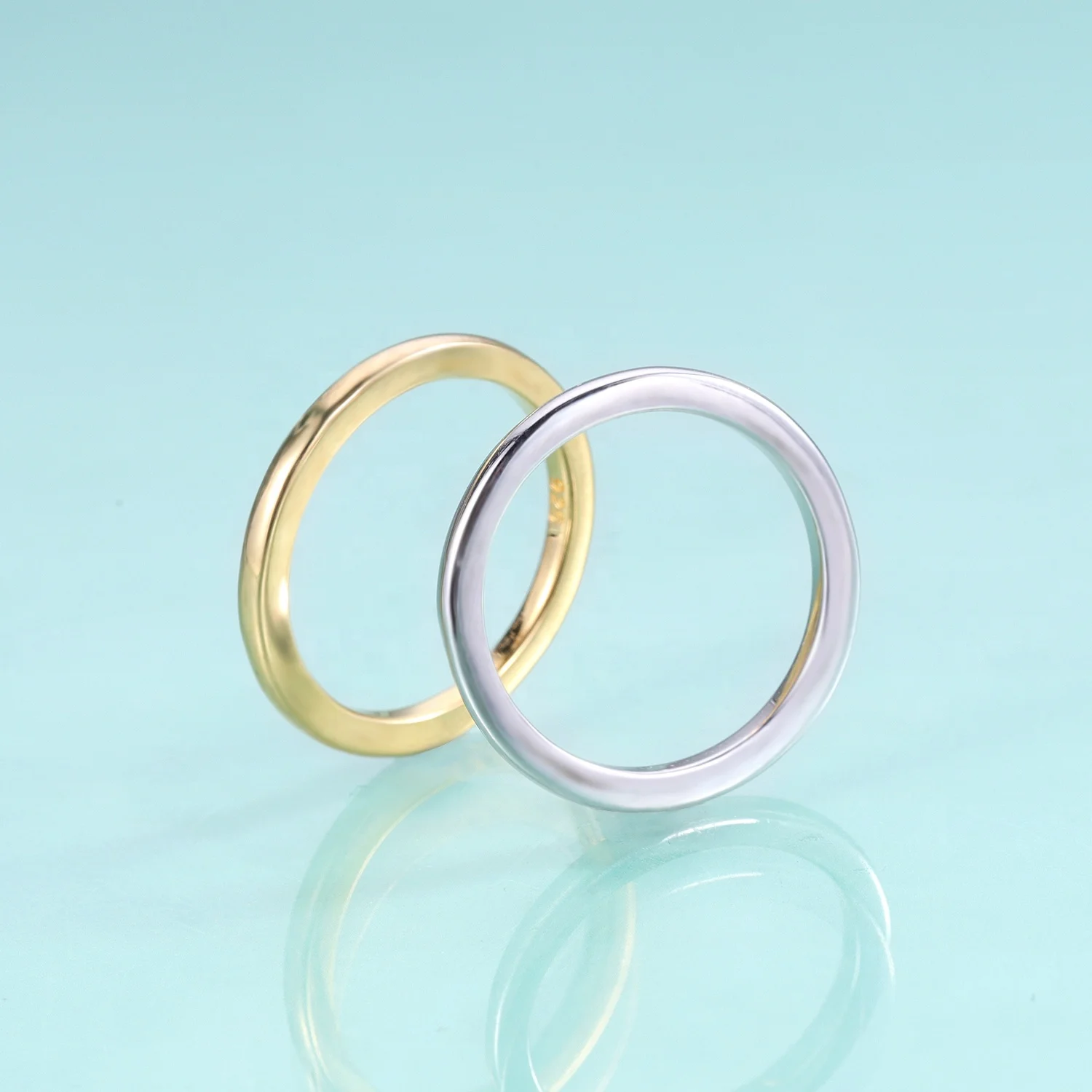 Abiding High Quality Minimalist Stackable Sterling Silver Ring Plain Ring S925 Eternity Band for Couple Friends Girls