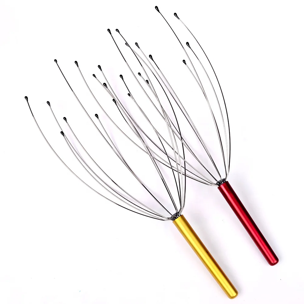 Handheld Plastic Stainless Steel Head Scalp Massager Wire Metal Spider Claw Relaxation Octopus Head Massager