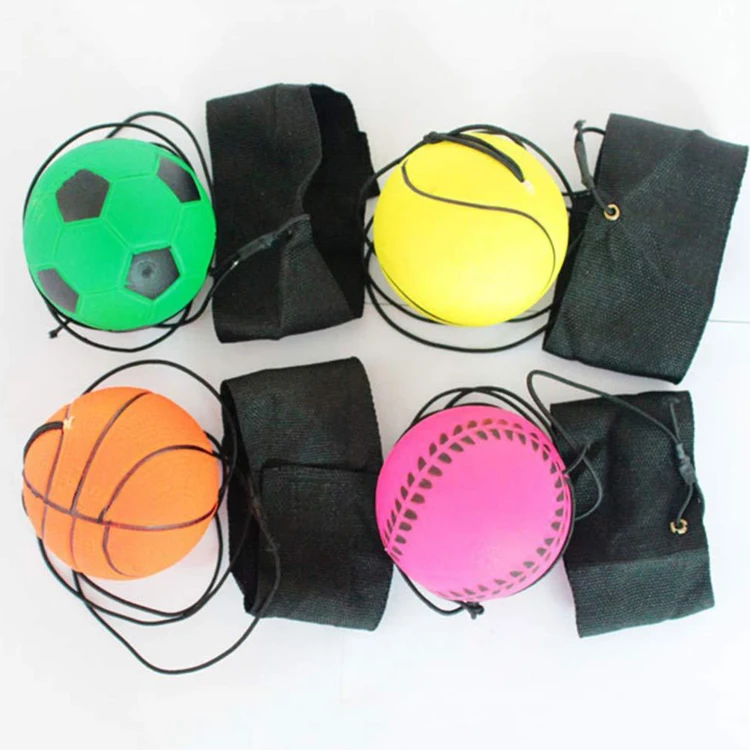 
6.3cm rubber rubber wrist band return ball with string high bounce ball 
