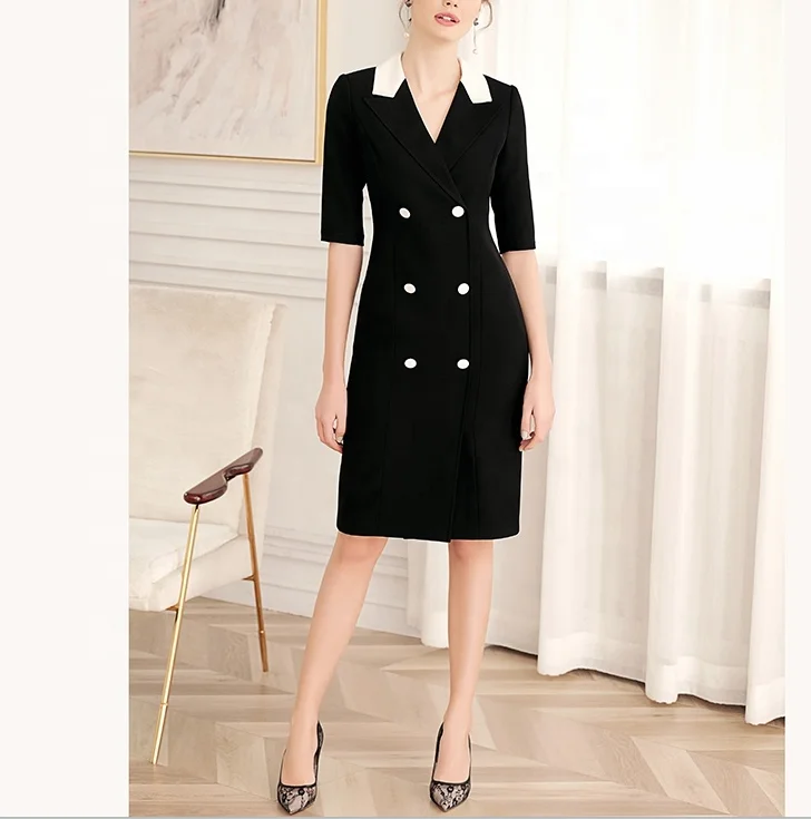 Oem Odm индивидуальное платье, качественная униформа, деловой офис, женское официальное летнее рабочее платье, деловые платья для дам