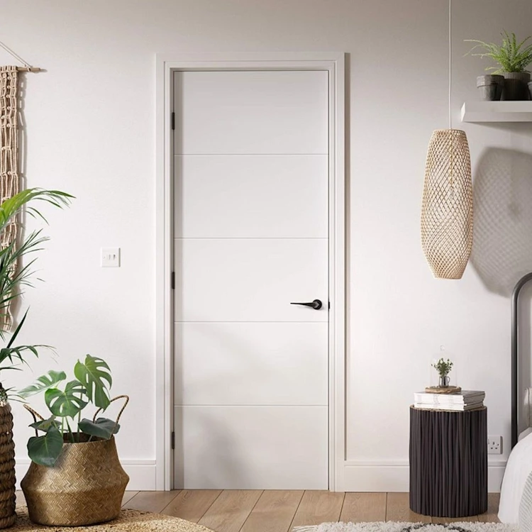 Hot selling Commercial Bedroom Partition Doors White Painted Interior Doors Prehung Interior Wooden Modern Inside MDF Door