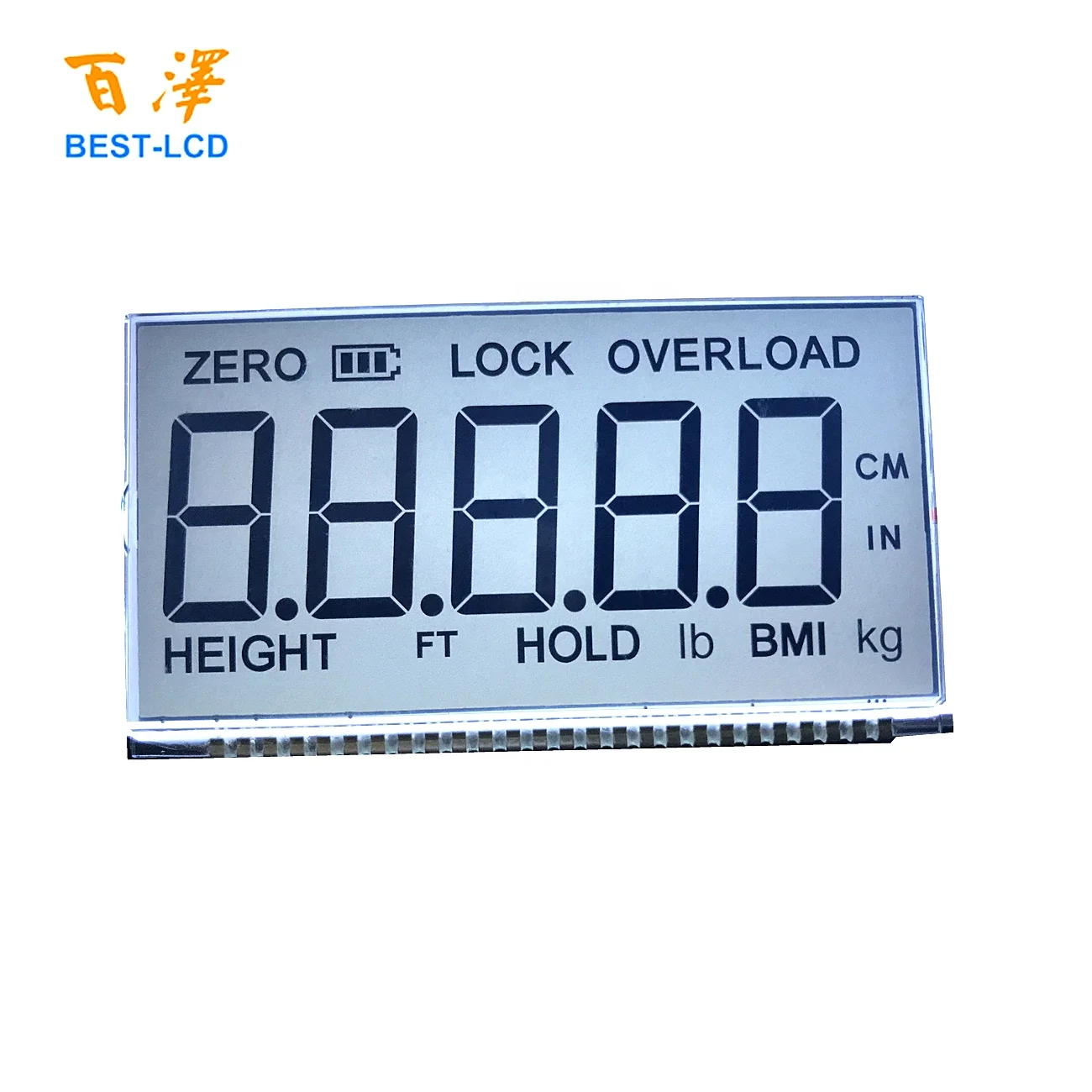 RoHS Segment LCD Screen Monochrome TN/HTN/STN/FSTN/VA LCD Panel for electronic scale