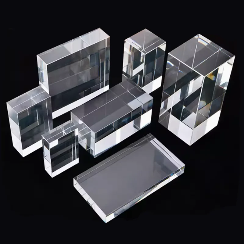 Memorial 3d k9 crystal paper weight optical transparent crystal cube photography props decoration