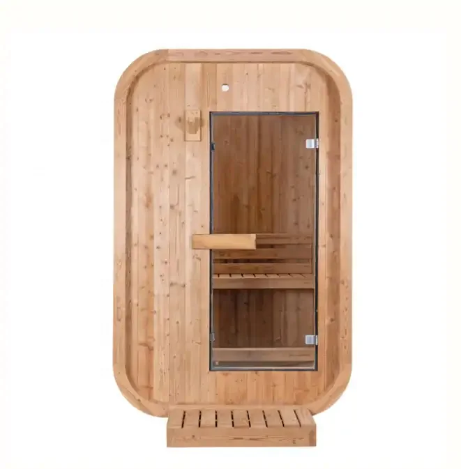 Modern Outdoor Solid Wood Red Cedar 3 Ft / 4 Ft Computer Control Panel,with Transom Windows Outdoor Sauna Red Cedar 2 Person