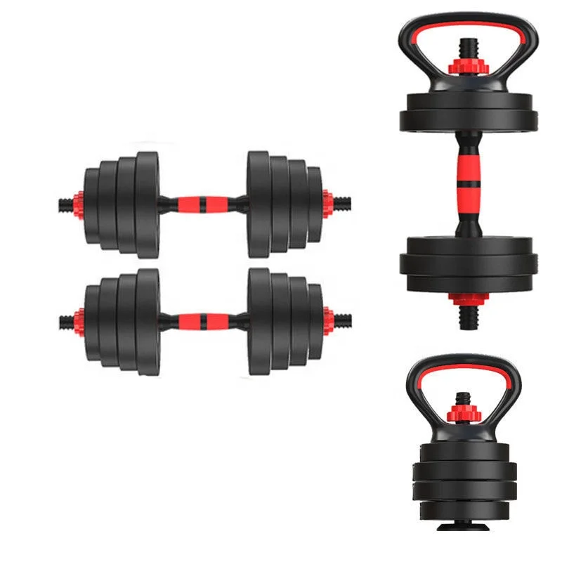 Multi-Shape 2 in 1 Barbell Dumbbells Exercise 10KG 15KG 20KG 30KG 40KG Environmental Protection Cement Material Dumbbells Set