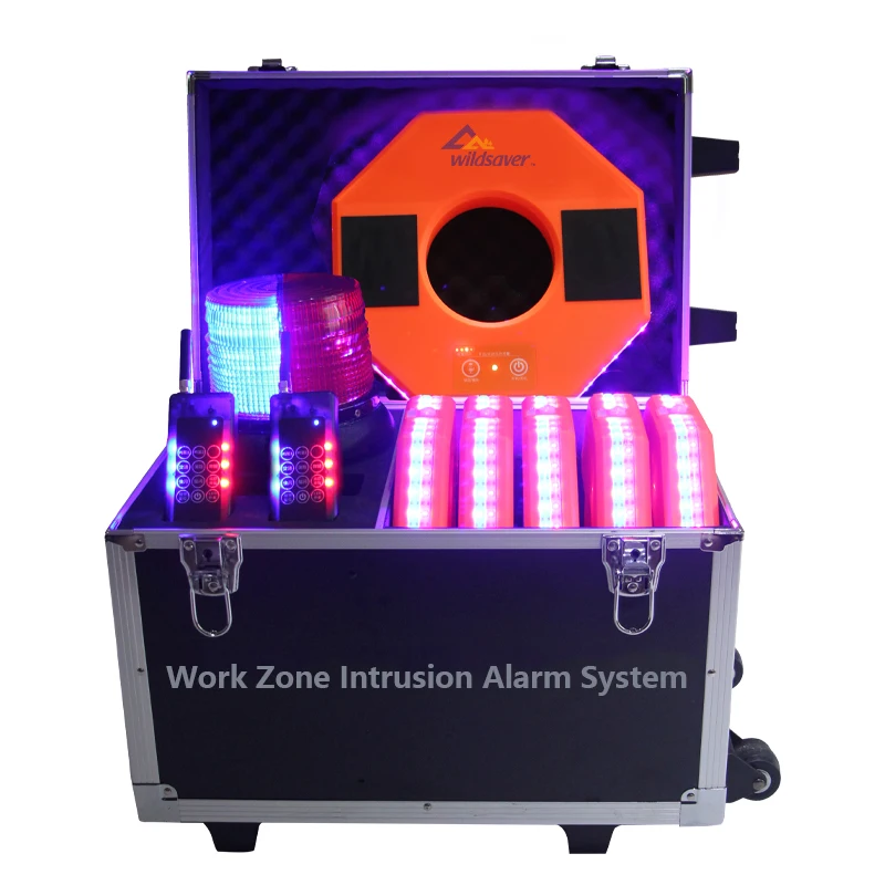 Road safety construction invading sound light alarm equipment traffic accident work zone safety system intrusion alarm