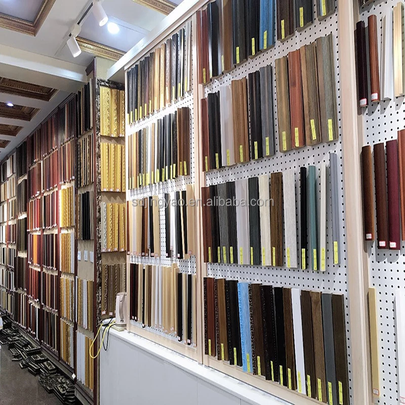 Gypsum wood line cross stitch photo frame mounting solid wood spraying line European decorative picture frame