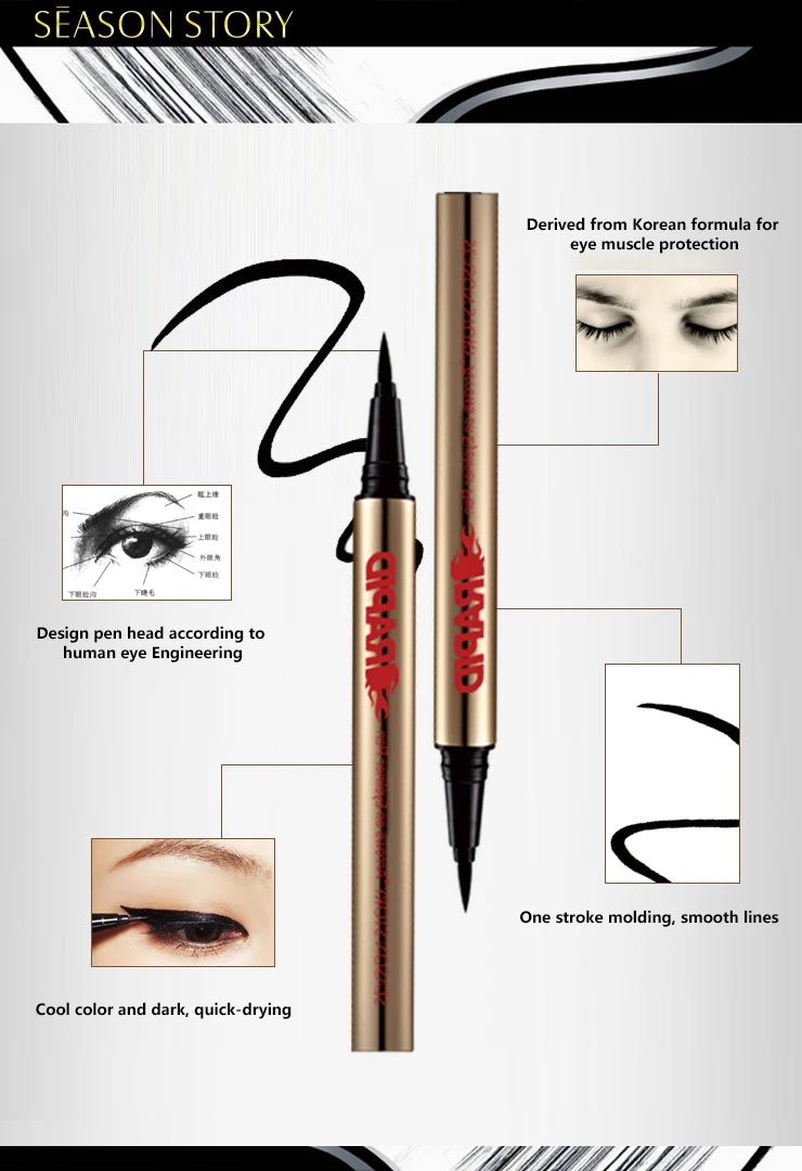 Customize Luxury Eyeliner Glue Pen Eye Makeup Pen Black Liquid Eyeliner
