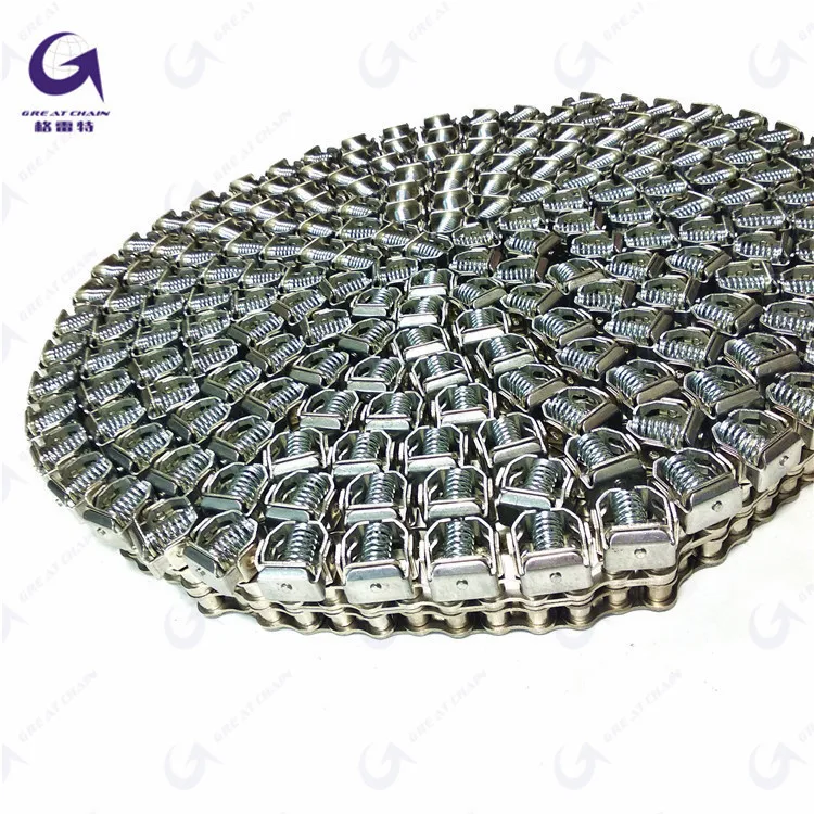 08B-GC 10B-GC  SS304 rail clip film Stainless steel chain china supplier Gripper chain supplier