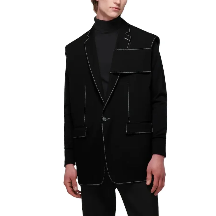 Custom Vest for Men Black Loose Oversize Formal Suit business Blazer Vest