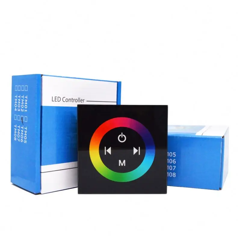 Rgb светодиодный контроллер с сенсорной панелью настенный PWM 12v 24v 12A 288w неоновый цветной света smd5050 rgb сенсорная панель