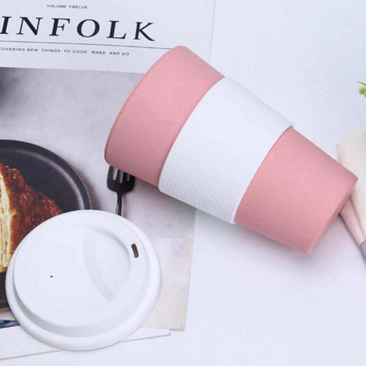 Bamboo Fiber Eco-friendly Reusable Mugs Free Travel  Coffee Cup for Office and Home
