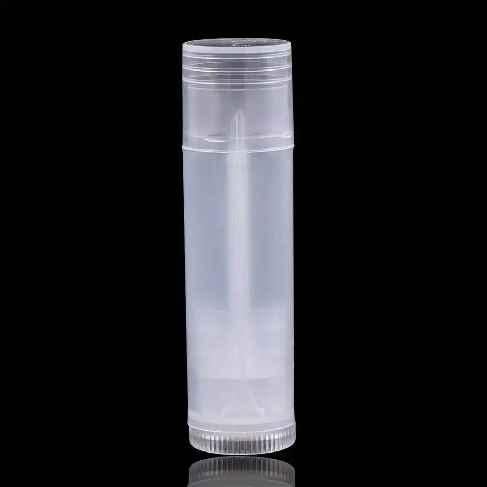 Wholesale 5g round Transparent Empty Chapstick Tubes Small Lip Balm Containers Cute Lip Balm Tube twist up
