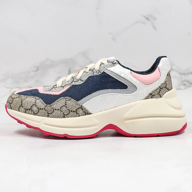 
2021 Original Brand 1:1 Top Quality Guoci Sneakers Women Shoes GG Chunky Sneaker for Men 