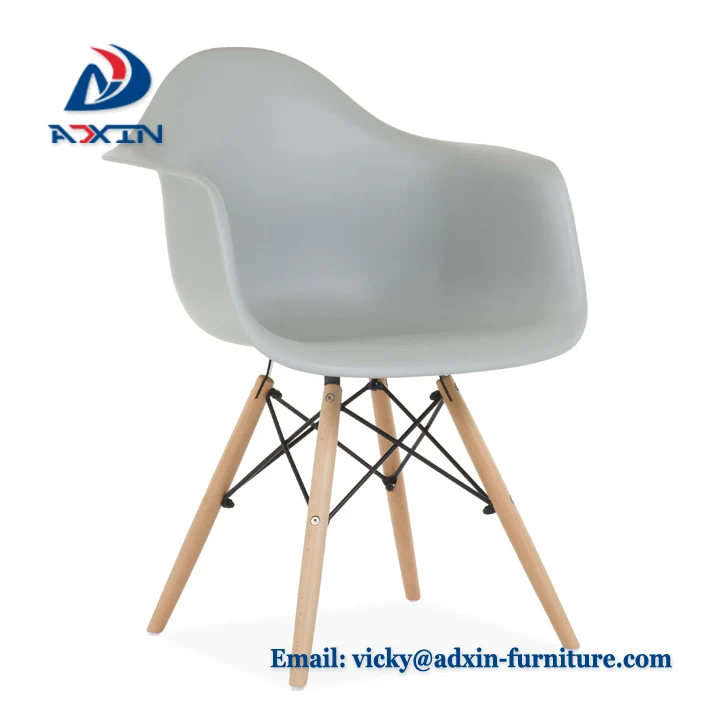 Hot selling home furniture chair cheap price restaurant cofe accent lounge chair wood leg plastic dining chair