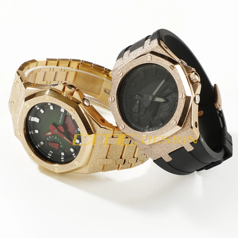 GA-2100 Gen. 4 Star Dust Watch Case Bezel Rubber Strap Silicone Band Modification Kit for Casi-Oak G shock ga2100 replacement