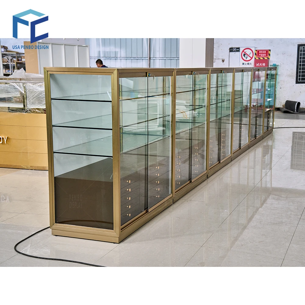 Safe Anti-Theft Lockable Sunglass Storage Cabinet Glass Eyewear Display Case Sunglasses Display Stand Showcase Cabinet With Led