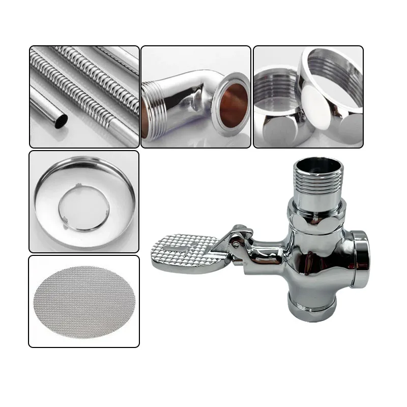 New Design Pedal Valve Full brass Time delay valve for basin faucet foot operated valve set