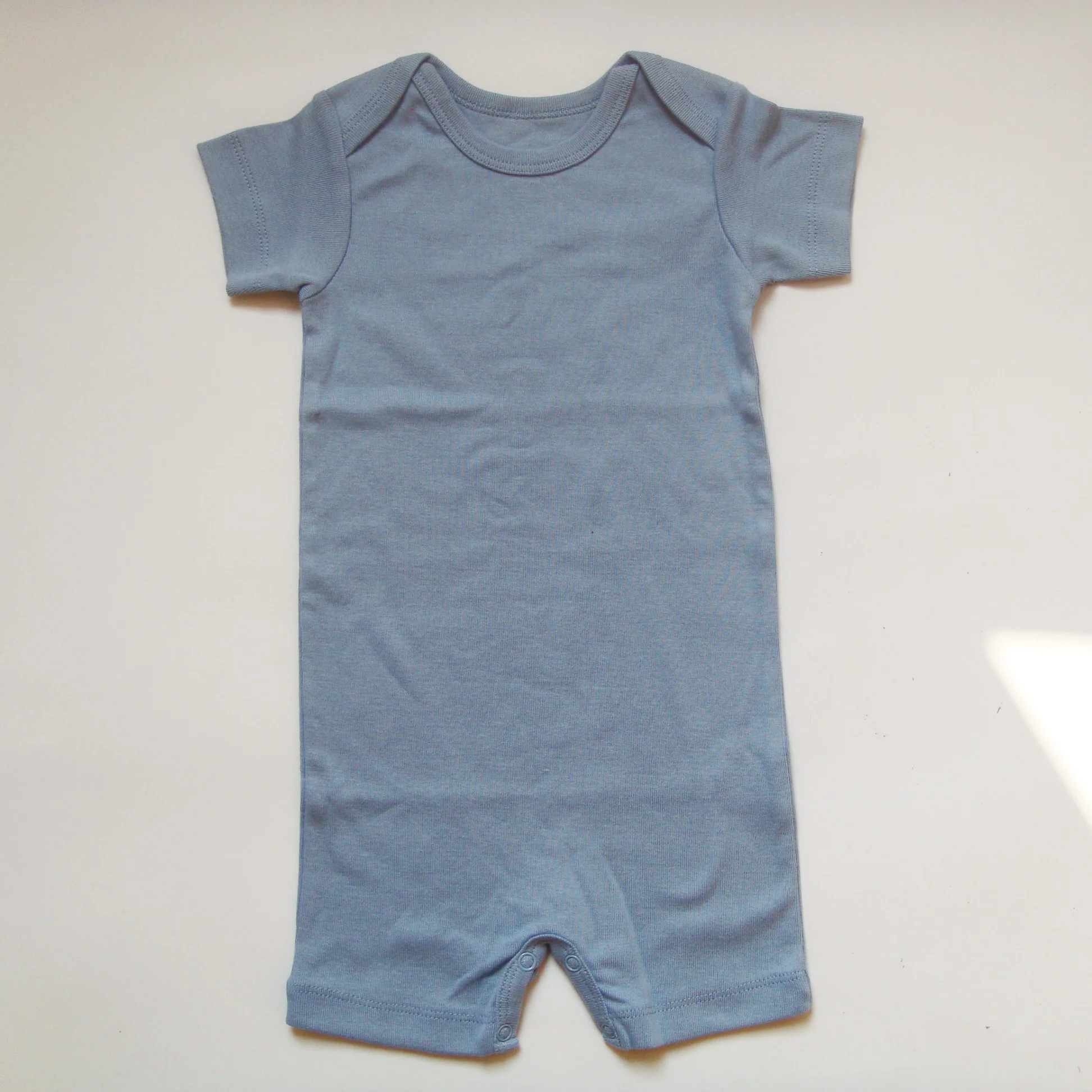 Customized Cute Summer Short Sleeve Newborn Toddler Romper Organic Cotton Baby Clothing Romper