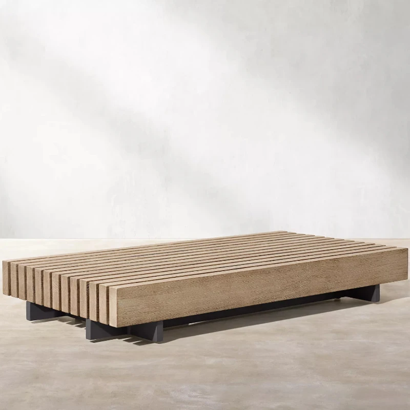 Teak Open-Air Solid Wood Leisure Sofa Combination Waterproof Sunscreen Custom Furniture Villa Terrace Courtyard