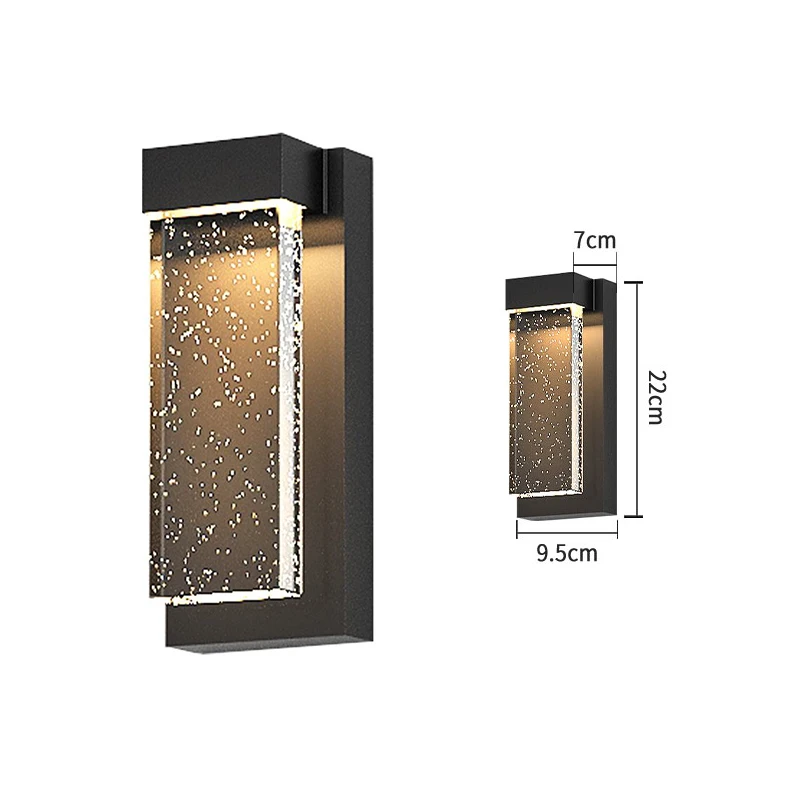 Contemporary Waterproof Outdoor Long Farmhouse Wall Light Hallway Glass Exterior Wall Sconce