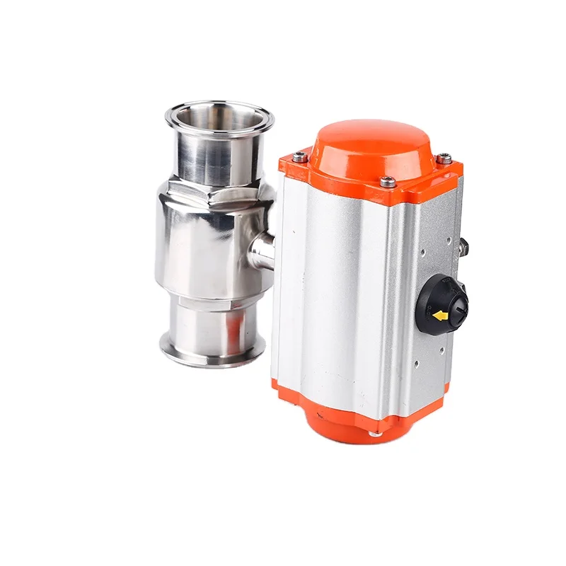 KQ Wholesale Food Grade Stainless Steel 304 316 4 Inch Tri Clamp Connection Sanitary Pneumatic Actuator Ball Valve