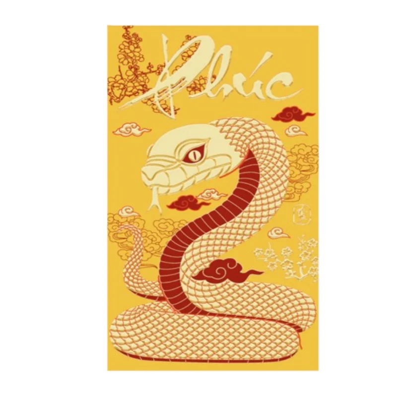Hot Sale Snake Chinese Year 2025 New Design Luxury Gold Foil Printing Red Packet Traditional Snake Cartoon Zodiac Sign Hongbao